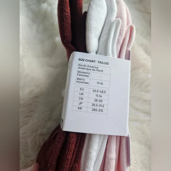 NWT Lululemon Daily Essential Quarter Socks 3 Pack Rockwood/White/Pink $38 Sz XL - Picture 6 of 10